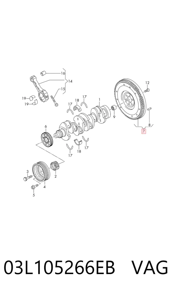 Volante de motor 03L105266EB VAG