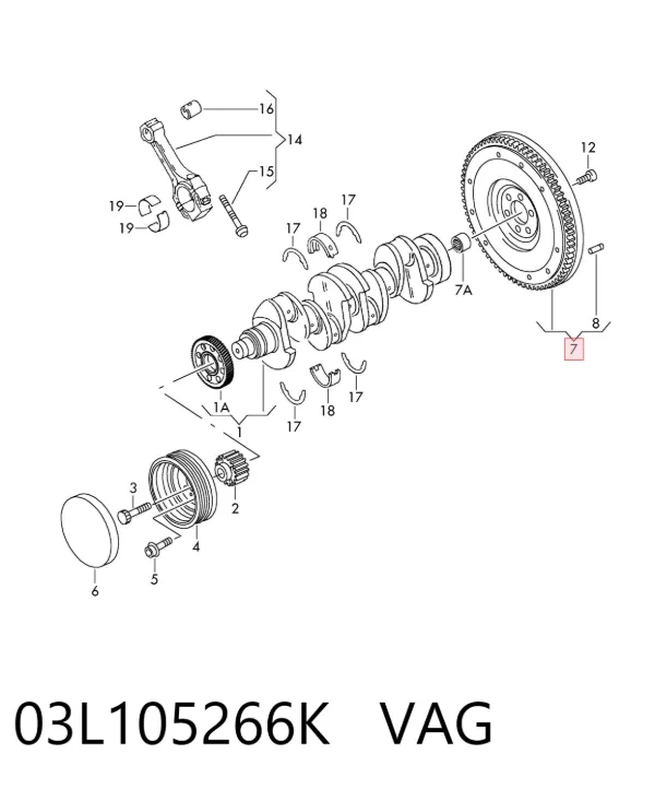 Volante de motor 03L105266K VAG