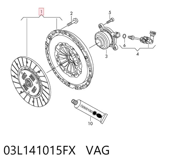 Kit de embraiagem (3 peças) 03L141015FX VAG
