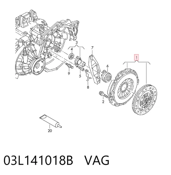 Kit de embraiagem (3 peças) 03L141018B VAG
