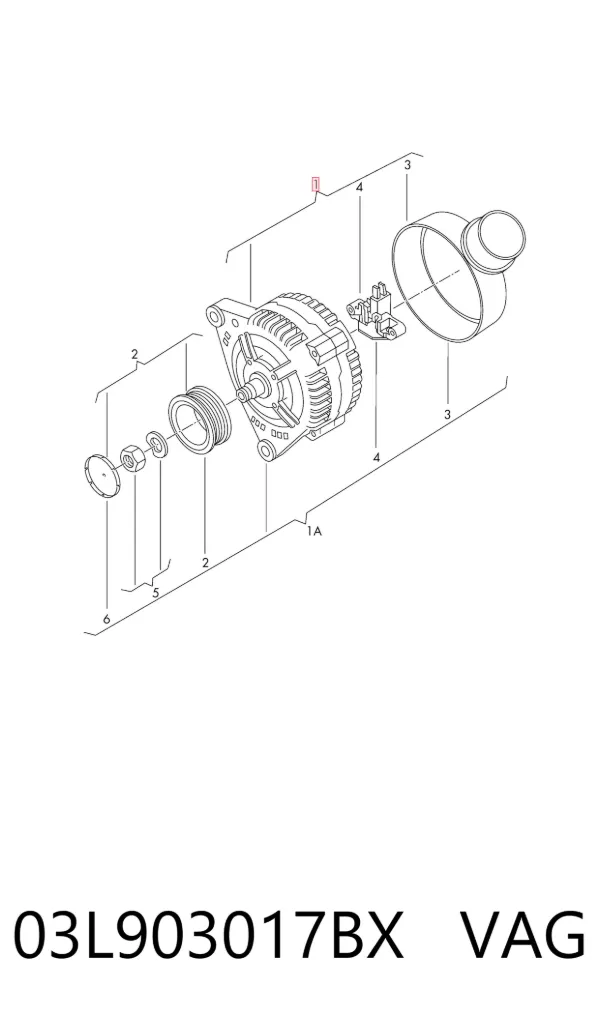 Gerador 03L903017BX VAG