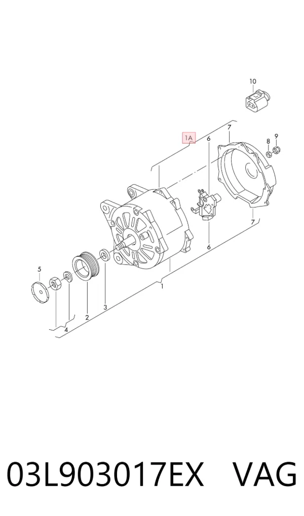 Gerador 03L903017EX VAG