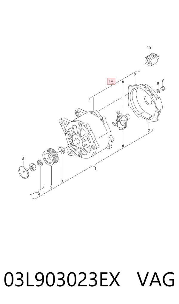 Gerador 03L903023EX VAG