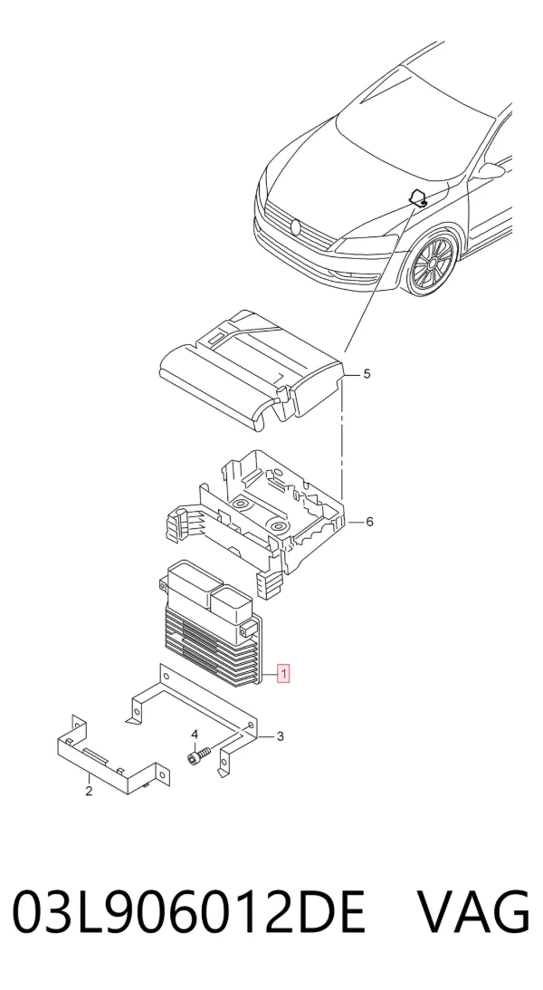 Módulo de direção (Centralina eletrônica) de motor 03L906012DE VAG