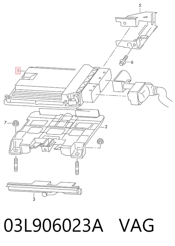 Módulo de direção (Centralina eletrônica) de motor 03L906023A VAG