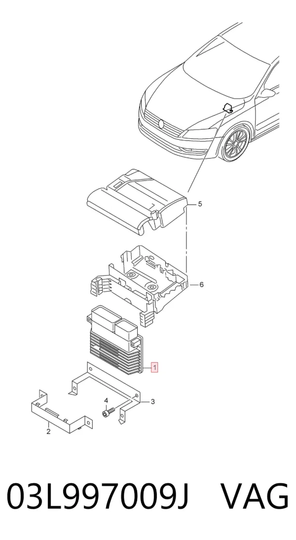 Módulo de direção (Centralina eletrônica) de motor 03L997009J VAG