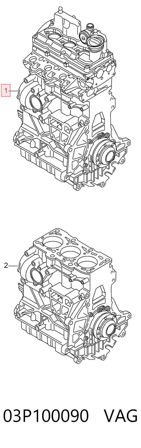 Motor montado 03P100090 VAG