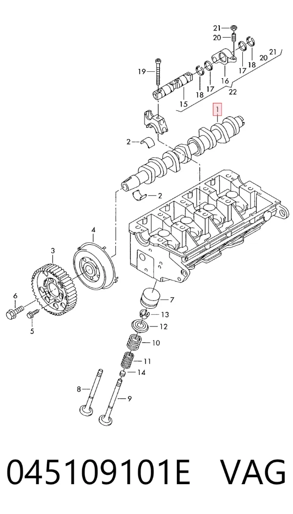 Árvore distribuidora de motor 045109101E VAG