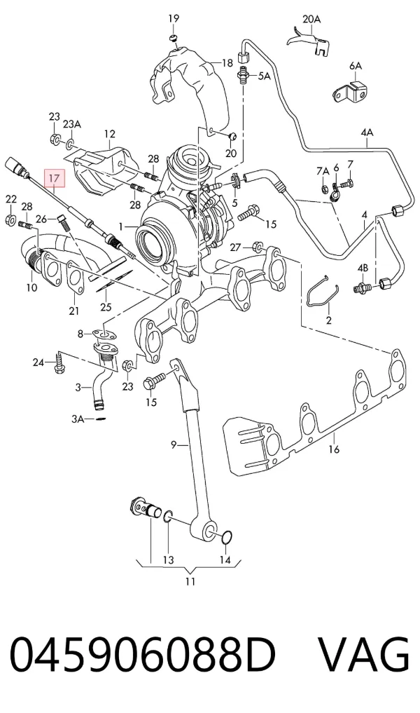 Sensor de temperatura dos gases de escape (GE), depois de filtro de partículas diesel 045906088D VAG