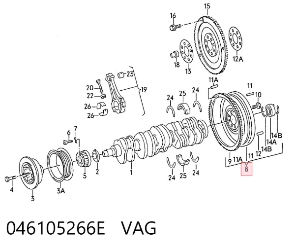 Volante de motor 046105266E VAG