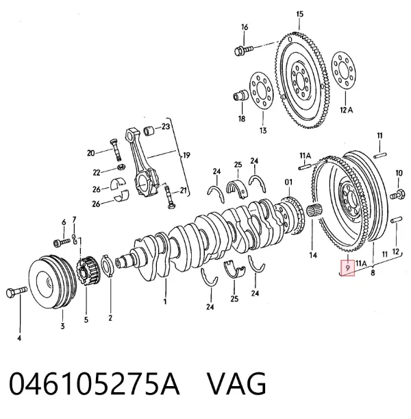 Coroa de volante 046105275A VAG