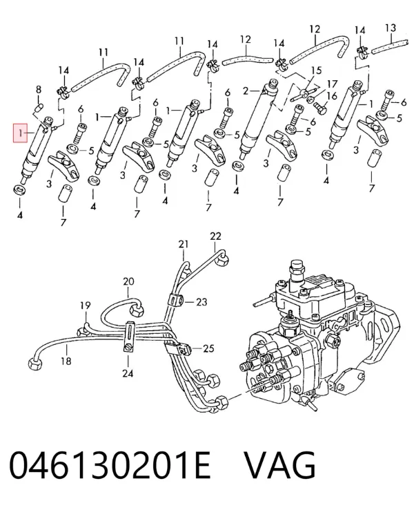 Pulverizador de diesel do injetor 046130201E VAG