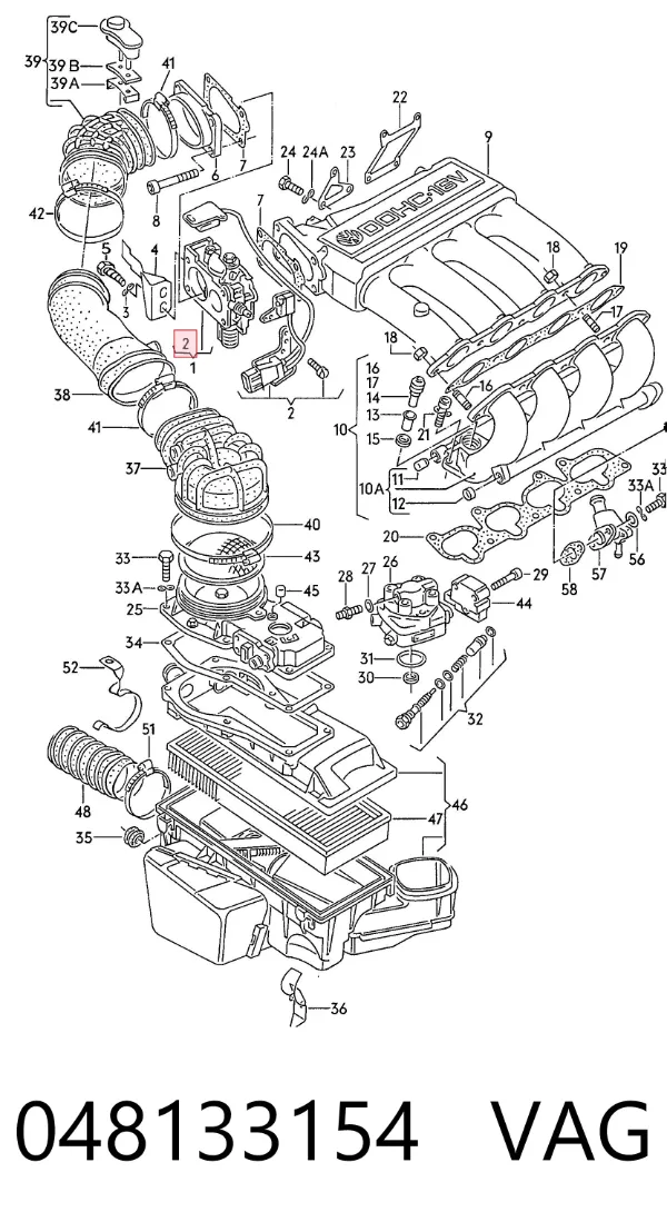 Sensor de posição da válvula de borboleta (potenciômetro) 048133154 VAG