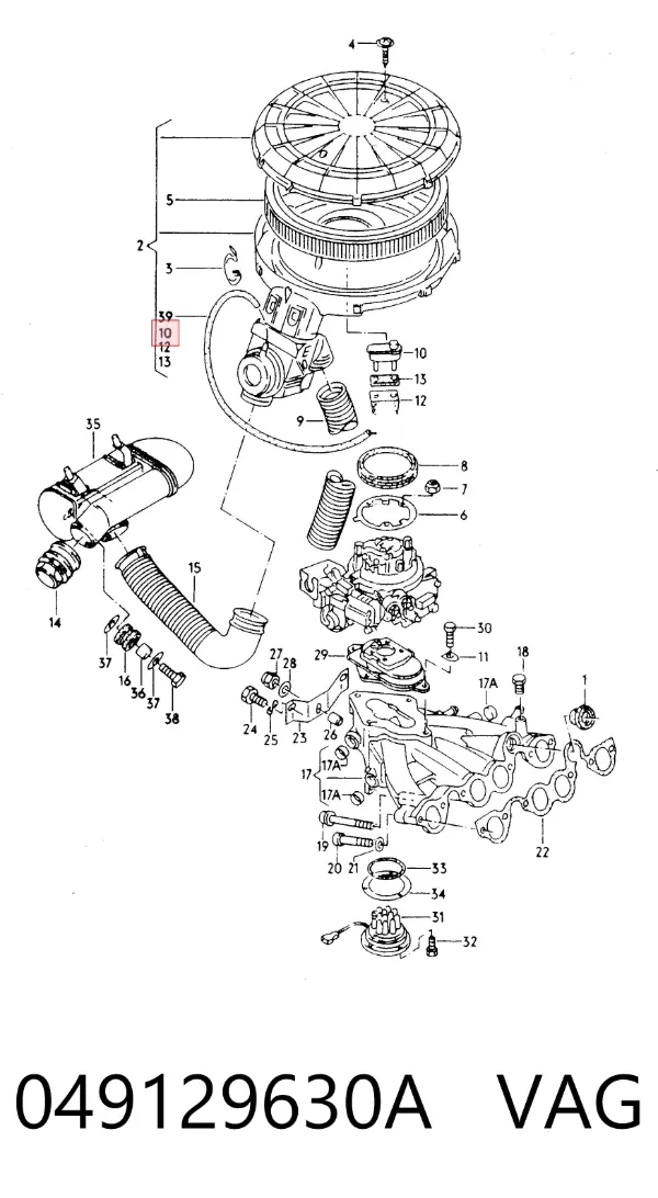 Sensor de temperatura da mistura de ar Volkswagen Golf II