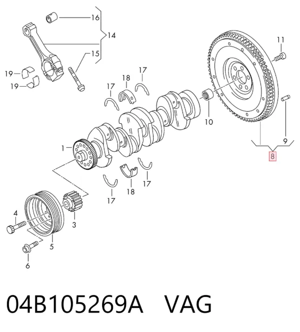 Volante de motor 04B105269A VAG