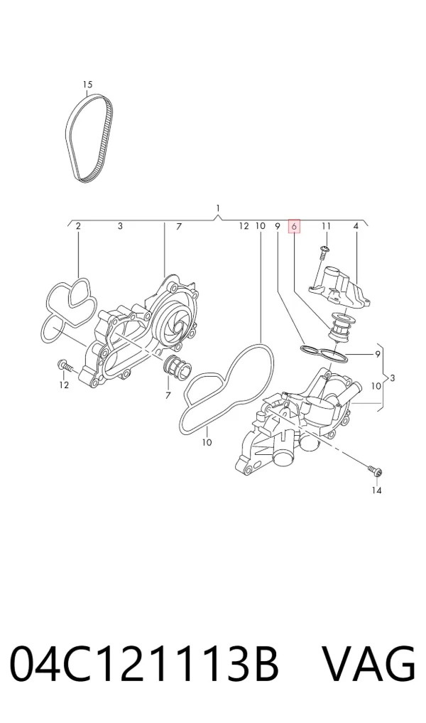 Termostato 04C121113B VAG