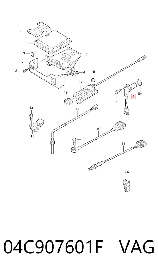 Sensor de posição da árvore distribuidora 04C907601F VAG