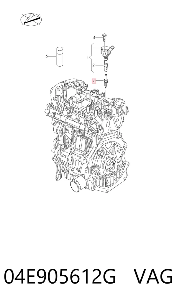 Vela de ignição 04E905612G VAG