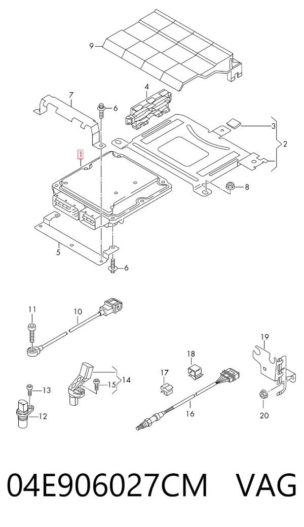 Módulo de direção (Centralina eletrônica) de motor 04E906027CM VAG