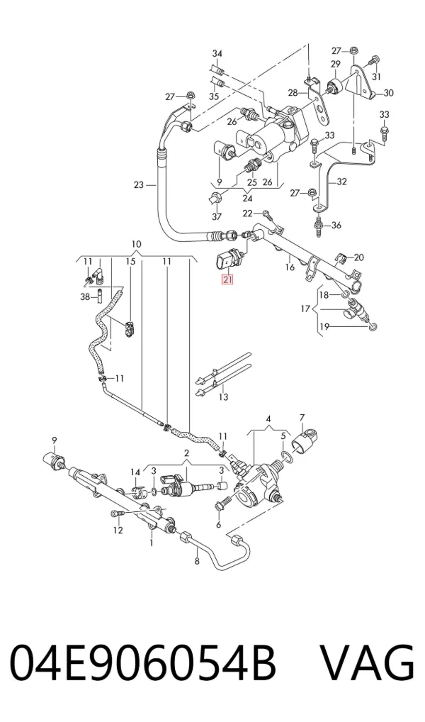 Sensor de pressão de combustível 04E906054B VAG