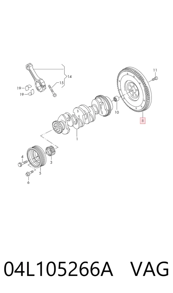 Volante de motor 04L105266A VAG