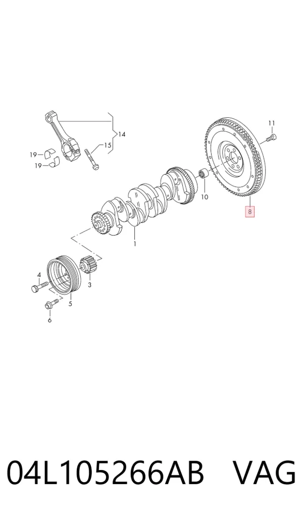 Volante de motor 04L105266AB VAG