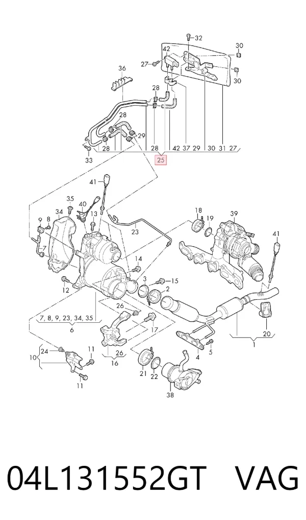 Sensor de pressão dos gases de escape 04L131552GT VAG