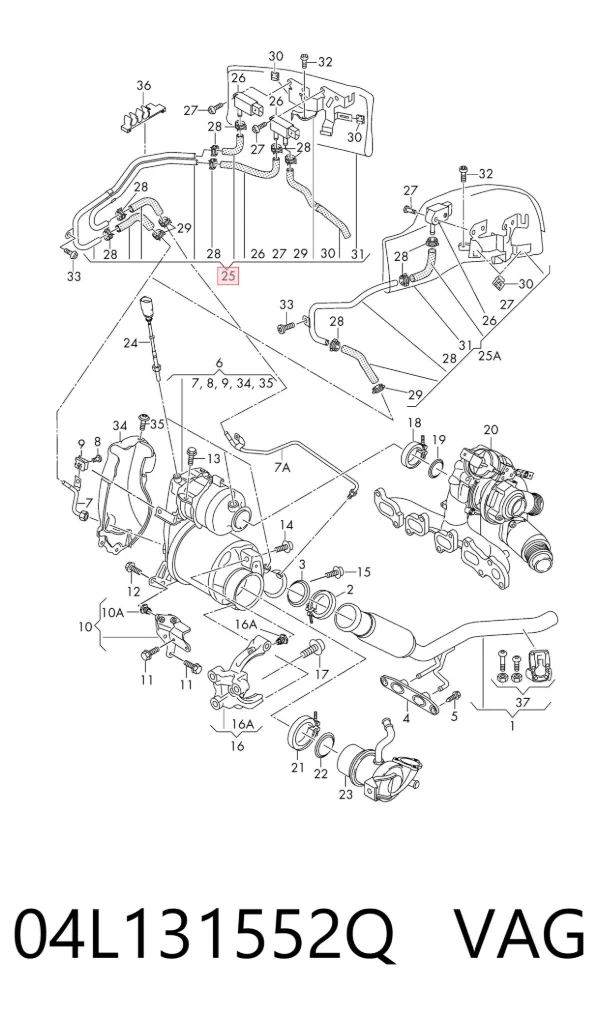 Sensor de pressão dos gases de escape 04L131552Q VAG
