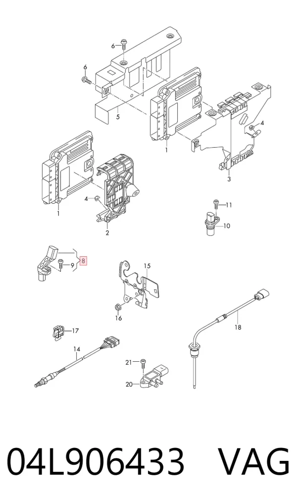 Sensor de posição (de revoluções) de cambota 04L906433 VAG