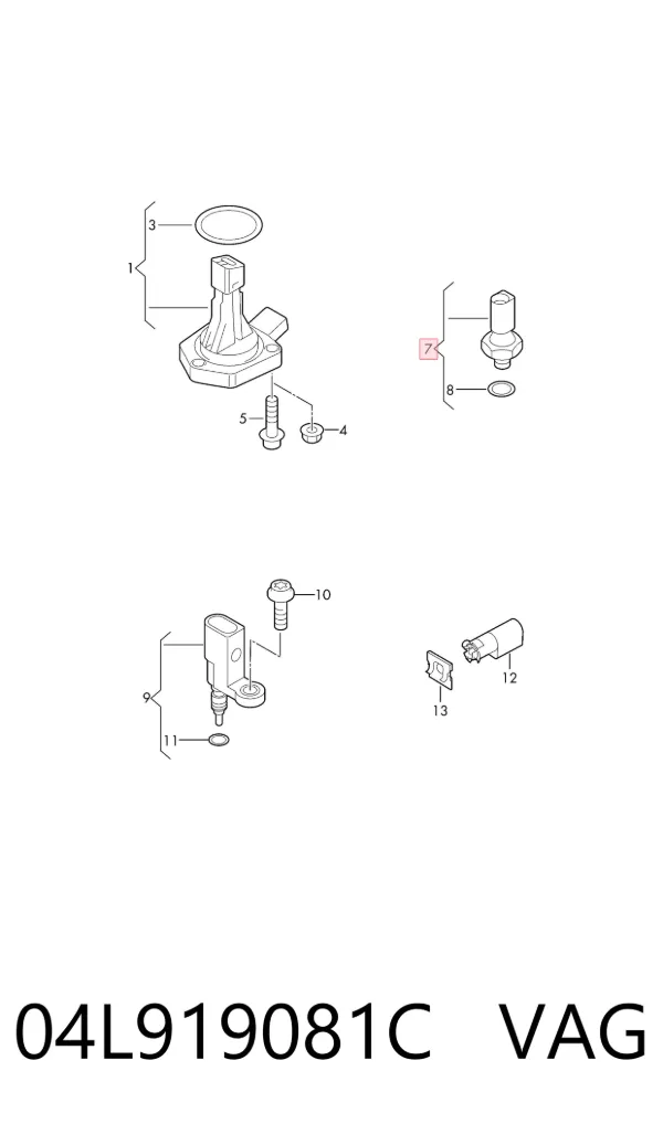 Sensor de pressão de óleo 04L919081C VAG