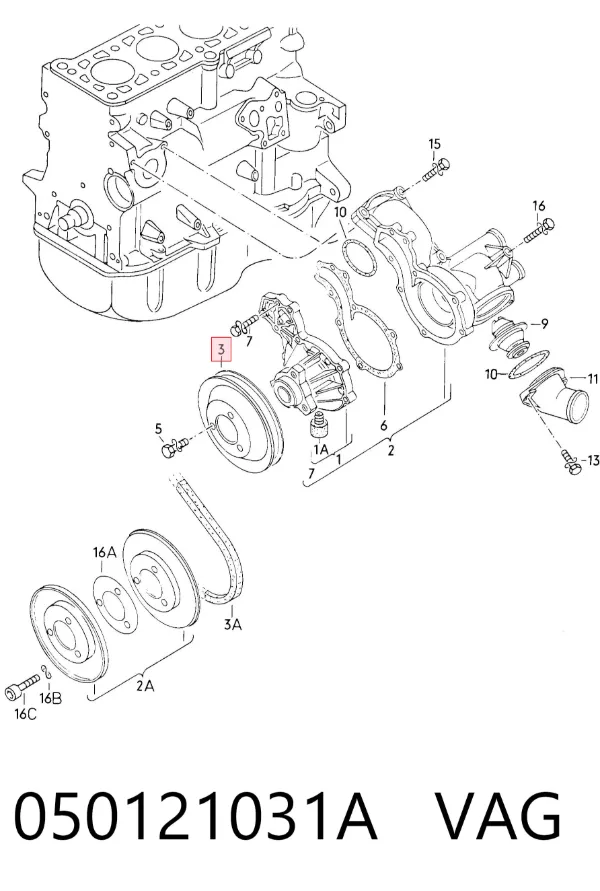 Polia da bomba de água Audi 80 B4
