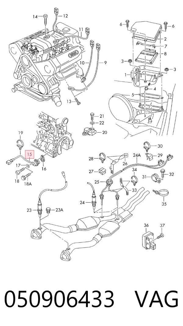 Sensor de posição (de revoluções) de cambota 050906433 VAG