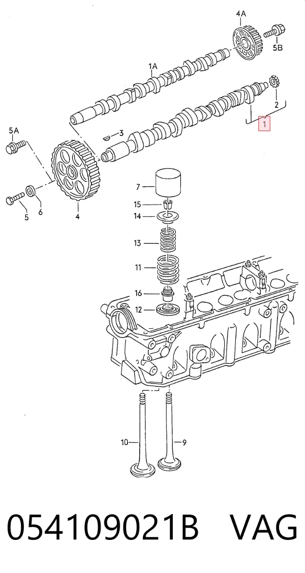 Árvore distribuidora de motor 054109021B VAG