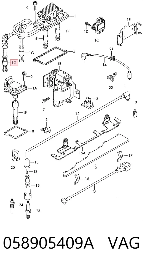 Fios de alta voltagem, kit 058905409A VAG