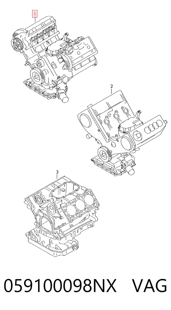 Motor montado 059100098NX VAG