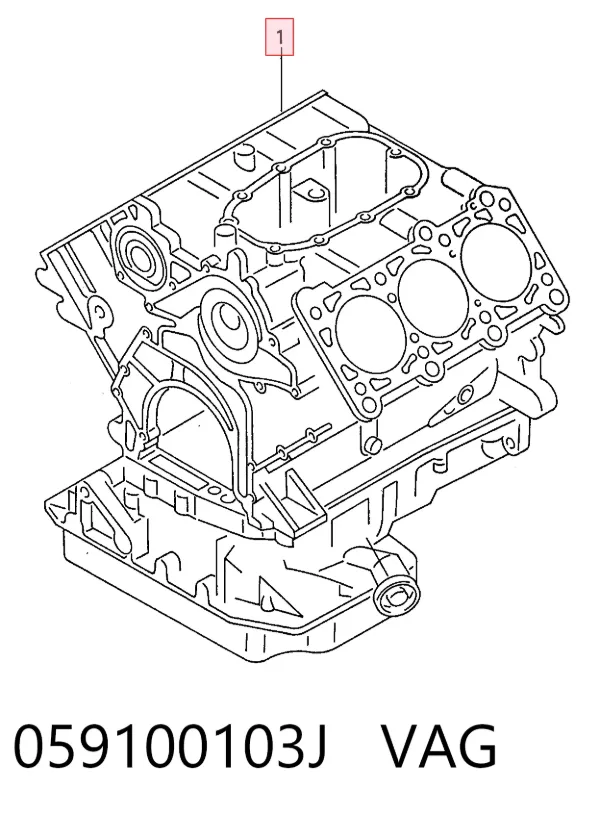 Bloco de cilindros de motor 059100103J VAG