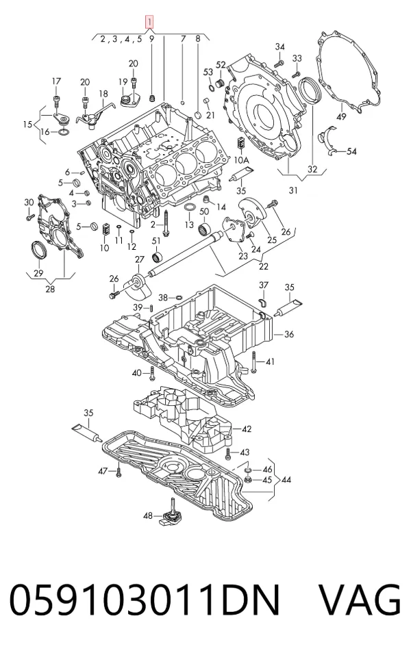 Bloco de cilindros de motor 059103011DN VAG