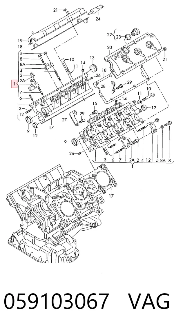 Cabeça de motor (CBC) 059103067 VAG