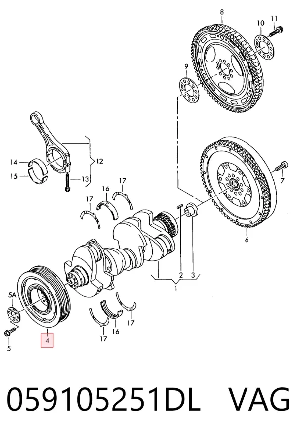 Polia de cambota 059105251DL VAG