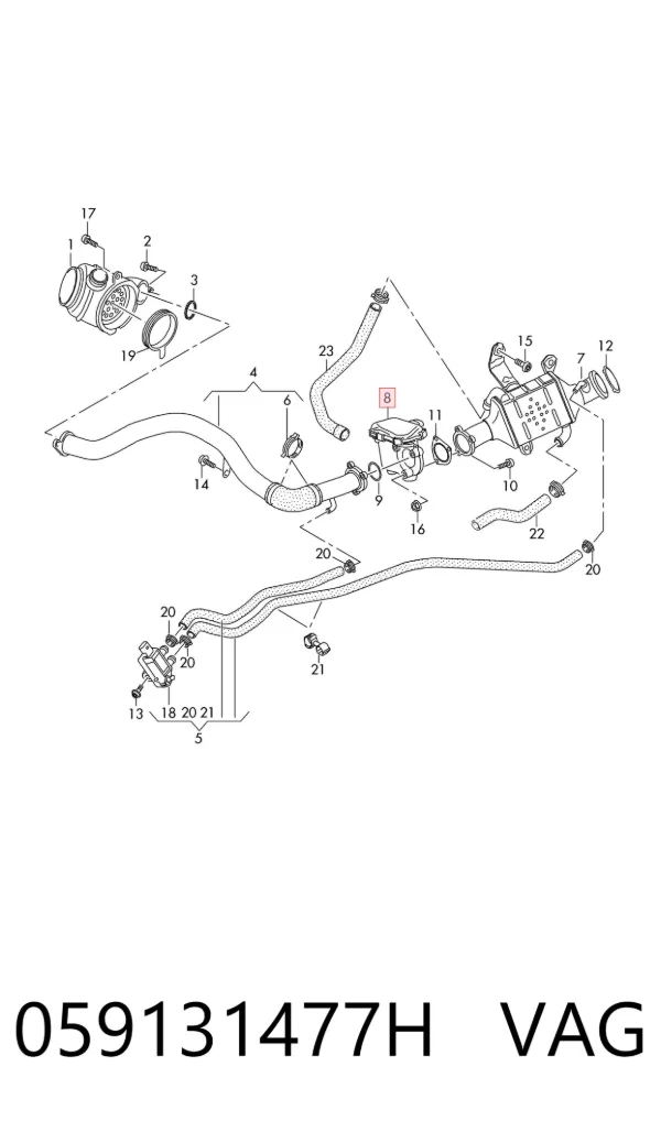 Válvula EGR de recirculação dos gases 059131477H VAG