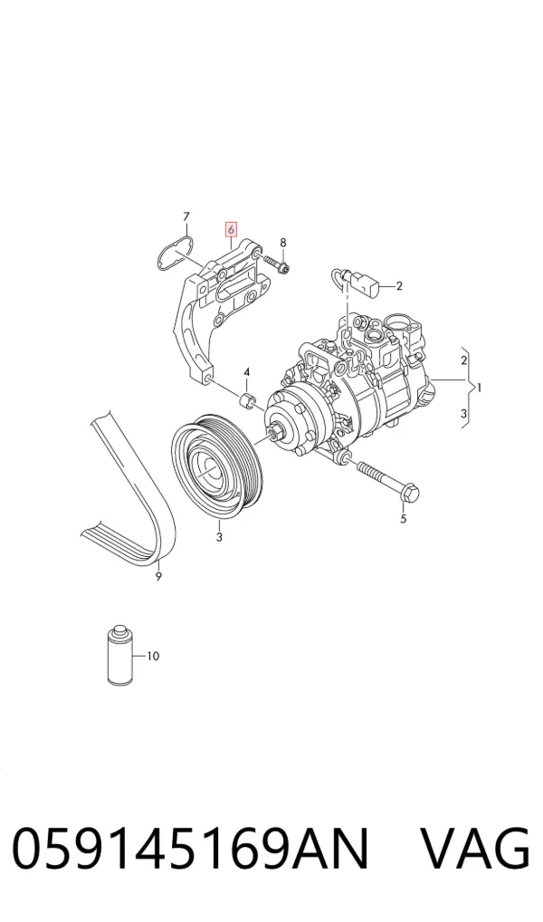 Consola do compressor de aparelho de ar condicionado 059145169AN VAG