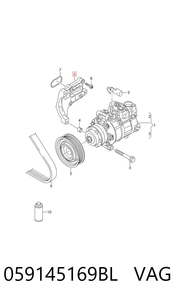 Consola do compressor de aparelho de ar condicionado 059145169BL VAG