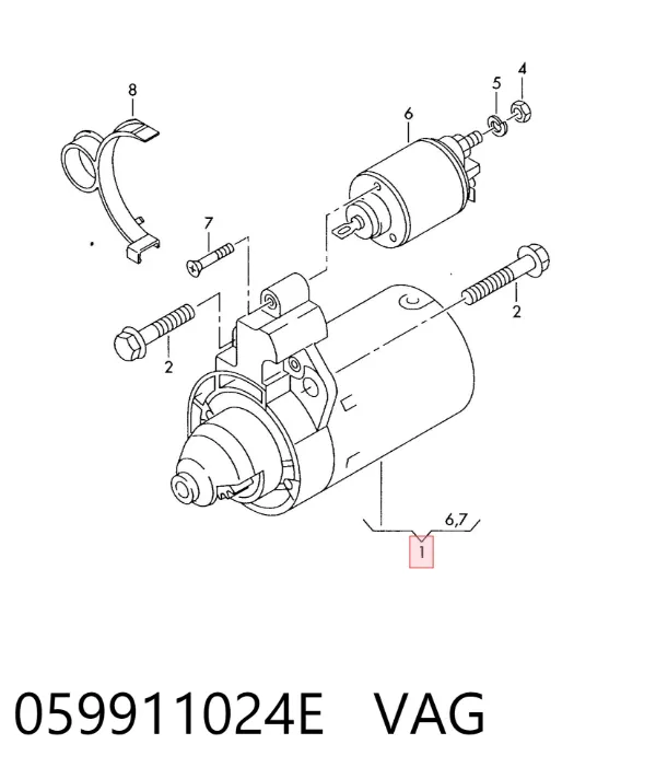 Motor de arranco 059911024E VAG