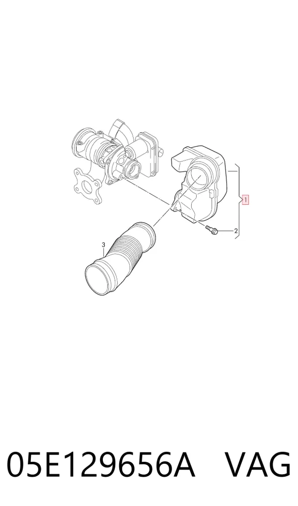 Cano derivado de ar, entrada na turbina (supercompressão) 05E129656A VAG