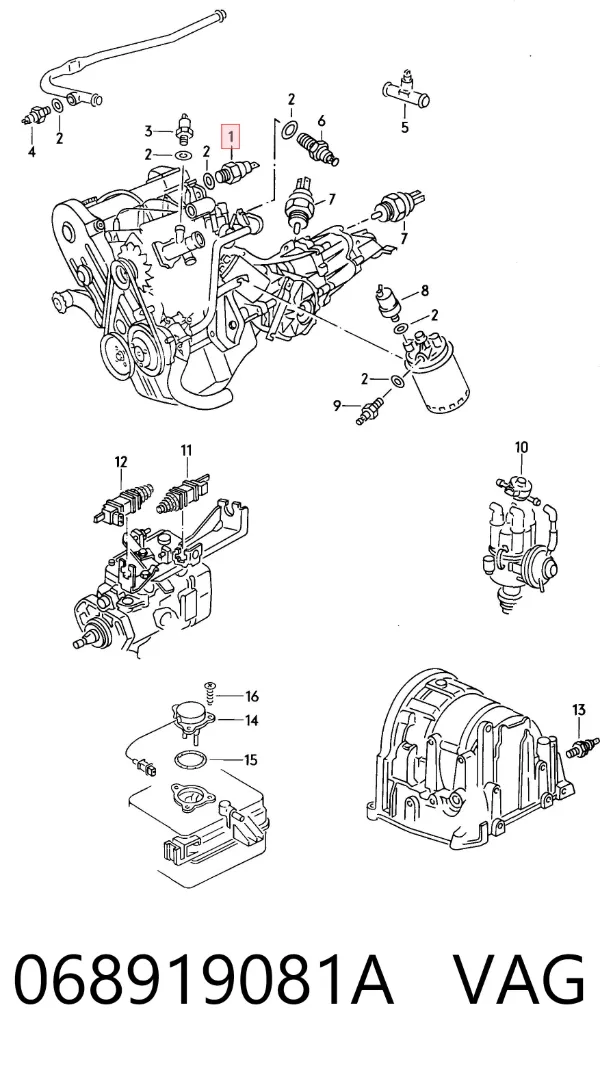 Sensor de pressão de óleo 068919081A VAG