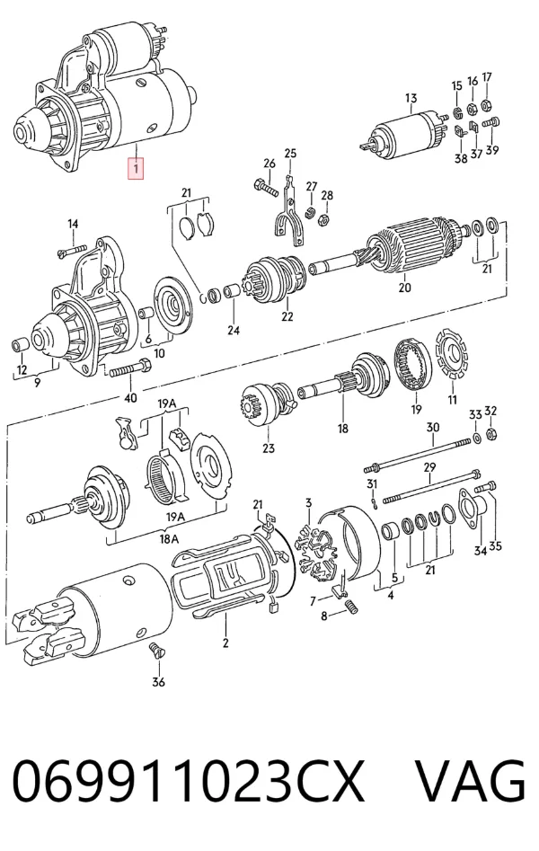 Motor de arranco 069911023CX VAG