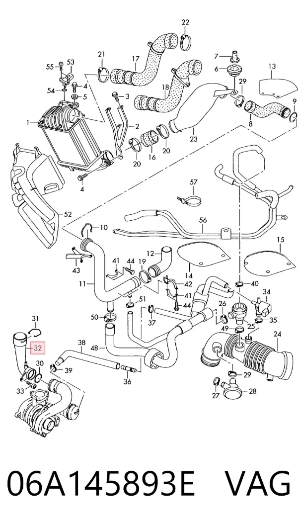 Difusor de intercooler 06A145893E VAG