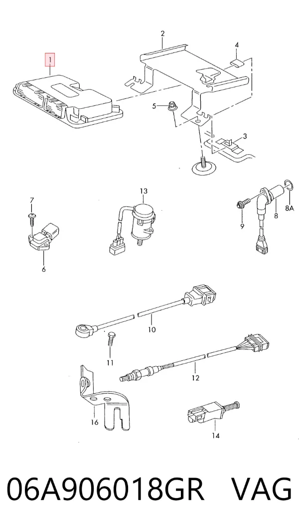 Módulo de direção (Centralina eletrônica) de motor 06A906018GR VAG
