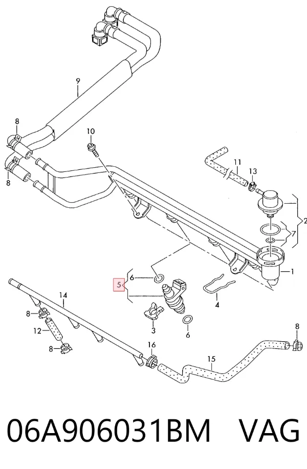 Injetor de injeção de combustível 06A906031BM VAG