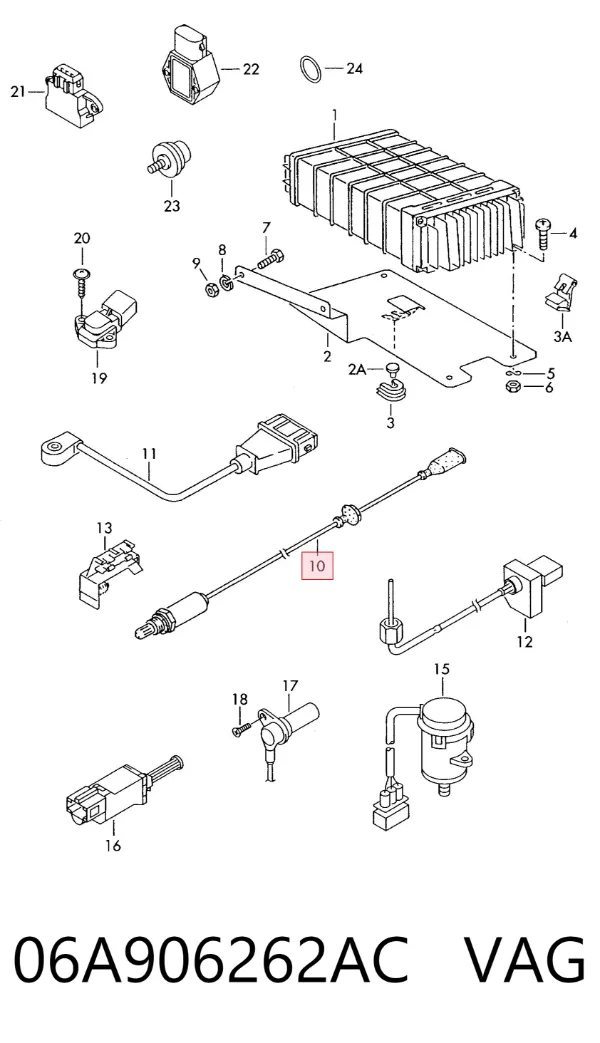 Sonda lambda, sensor de oxigênio depois de catalisador 06A906262AC VAG